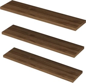 Fali polc szett 3db, dió