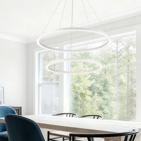 Brilagi - Dimmelhető LED kábeles csillár PORTOFINO LED/98W/230V Ø 80 cm fehér + távirányító