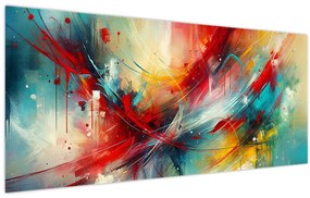 Kép – Absztrakció pirossal (120x50 cm)