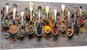 Üveg védőlap tűzhelyhez 90x52 Fűszerek a konyhába