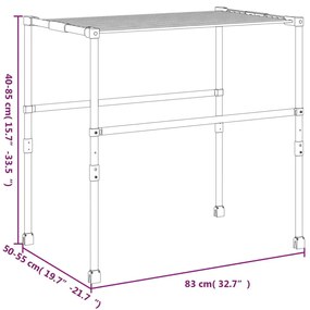 alumínium szárító 83 x (50-55) x (40-85) cm