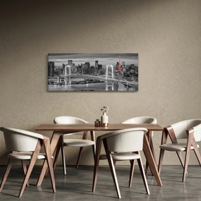 Kép - Nagyváros piros toronnyal (120x50 cm)