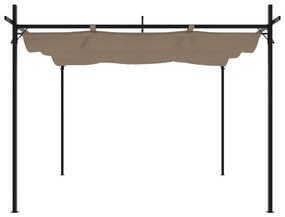tópszínű pergola behúzható tetővel 295 x 292 x 230 cm