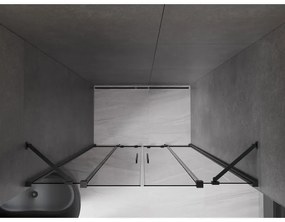 Mexen Velar Duo, tolózuhanyajtó nyitáshoz 140 cm, 8 mm szürke üveg, polírozott grafit, 871-140-000-42-95