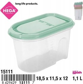 Ovális tárolóedény 1,1L mérőpohárral