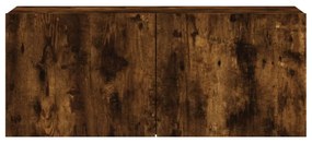 füstös tölgy színű falra szerelhető TV-szekrény 100x30x41 cm