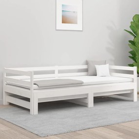 fehér kihúzható nappali ágy matrac nélkül 80x200 cm