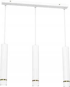 Mennyezeti Függőlámpa Tuba Fehér-arany Led