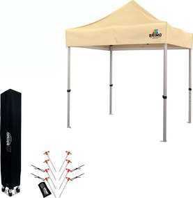 Összecsukható alumínium árusítóstand falak nélkül | BRIMO Exclusive Alu 2x2 m - falak nélkül - Bézs