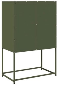 Highboard olívazöld 68x39x107 cm Acél