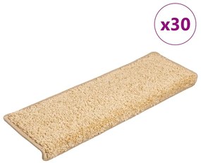 30 db krémszínű lépcsőszőnyeg, téglalap alakú széllel, 65 x 21 x 4 cm