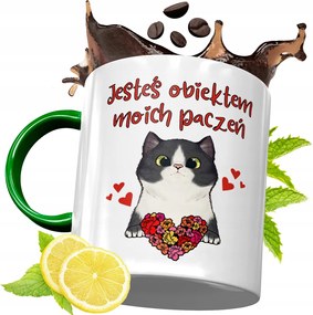 Zöld Bögre Valentin Napra Szerelmeseknek fényképes nyomtatással