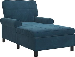 vidaXL PÁRÁS FOTEL párnával Kék 91 x 157 x 91 cm Bársony