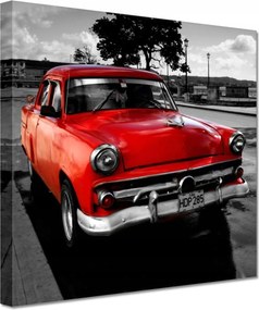 Vászonkép 20x20 Kubai piros autó