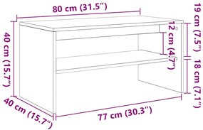 betonszürke forgácslap TV-szekrény 80 x 40 x 40 cm