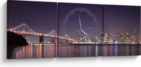 Kilátás San Francisco-ra, California (órával) (90x30 cm)