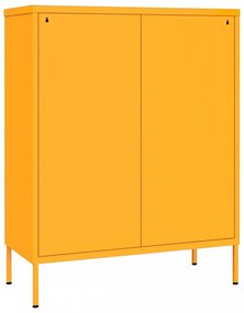 mustársárga acél fiókos szekrény 80 x 35 x 101,5 cm