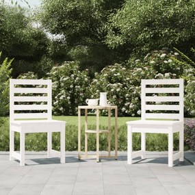 2 db fehér tömör fenyőfa kerti szék 40,5 x 48 x 91,5 cm