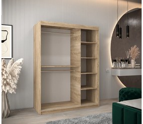 Ruhásszekrény 150 cm Toki 3 (szonoma tölgy + matt fekete). 1065081