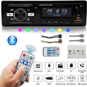 XY009 Minőségi Autórádió Fejegység MP3 USB Bluetooth funkcióval Távirányítóval