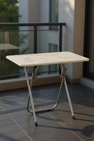 Étkezőasztal, fehér márvány, 90 cm – RMS2Y01