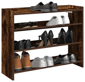 füstös tölgy színű szerelt fa cipőtartó 80x25x62 cm