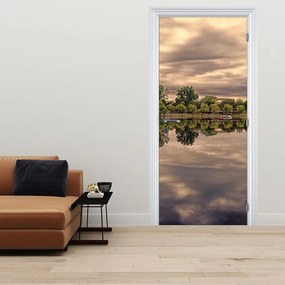 Fotótapéta ajtóra - Tó és fák (95x205cm)