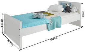 Egyszemélyes ágy 90 cm Otis 90 (fehér). 1065254