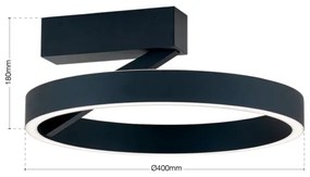 Orion - KOLK LED mennyezeti lámpatest, 40 W, 230 V, 2700/3000/4000 K, átmérő 40 cm, fekete