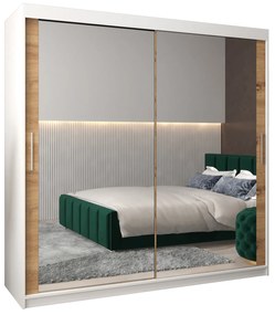 Ruhásszekrény 200 cm Toki 3 (matt fekete + artisan tölgy). 1065099