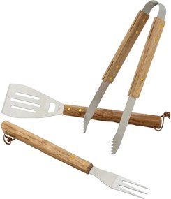 Wood 3 db-os grillező eszközkészlet - Cattara