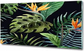 Fotó üvegkép Trópusi virágok 125x50