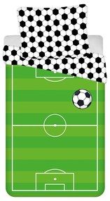 Zöld egyszemélyes pamut gyerek ágyneműhuzat 140x200 cm Football – Jerry Fabrics
