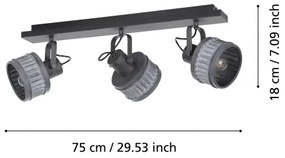 Eglo 43446 - Spotlámpa TURROCK 3xE27/28W/230V