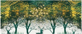 Kép - Szarvas a zöld erdőben (120x50 cm)