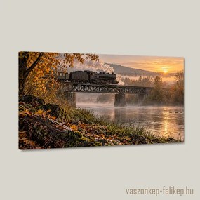 Őszi gőzmozdony falikép – részletgazdag nyomat 40x23 cm