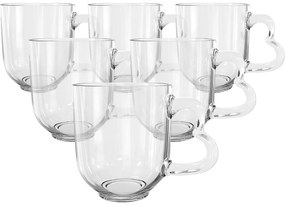 Altom Heart üveg bögre szett, 310 ml, 6 db