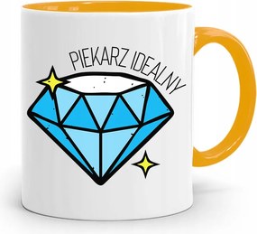 Sárga Bögre Péknek Pék Tökéletes Ajándék fényképes nyomtatással