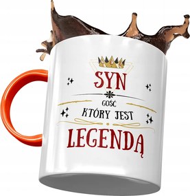 Narancssárga Bögre Fiának Ajándék Nyomtatott Fotóval