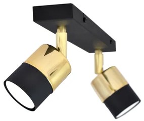 LED Spotlámpa TUBSSON 2xGU10/4,8W/230V fekete/arany