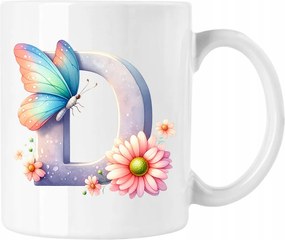 Pillangó bögre pillangó betű D ábécé fehér 330ml