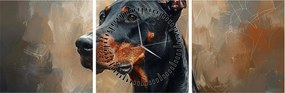 Kép - Dobrman portréja (órával) (90x30 cm)