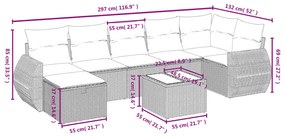 8 részes barna polyrattan kerti ülőgarnitúra párnákkal