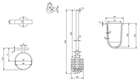 Villeroy & Boch TVA15101600061 - Falra szerelhető WC-kefe ELEMENTS üveg/fényes króm