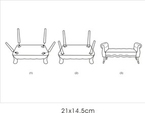 Pad paris grigia/arany 120x40x60cm
