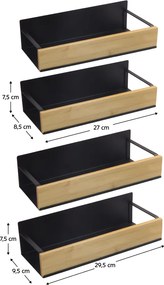 Polcok, 4 db, barna/fekete, ZOBER TYP 1