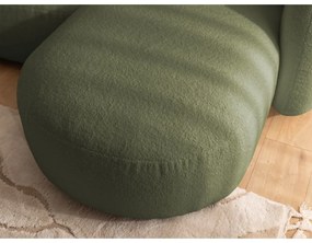 Zöld buklé sarokkanapé (jobb oldali-heverő résszel) Orbit – Ropez