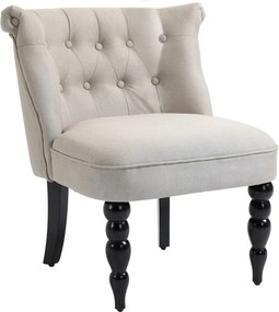 HOMCOM Vintage Relax Fotel Kárpitozott Szék - Bézs+Fekete, 67 x 67 x 78 cm | Aosom