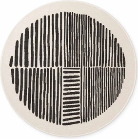 Fekete-krémszínű kerek kültéri-beltéri szőnyeg ø 160 cm Haringey Bounds – Ted Baker