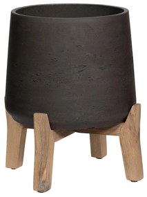 Pottery Pots Květináč Patt s nízkými nohami, barva staročerná, více velikostí - PotteryPots Velikost: XL - v. 18,5 cm, ⌀ 19 cm / v. 29 cm, ⌀ 28 cm